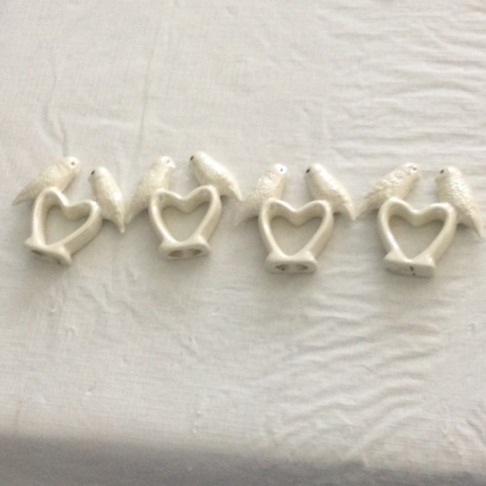 Elegant White Bird Napkin Rings